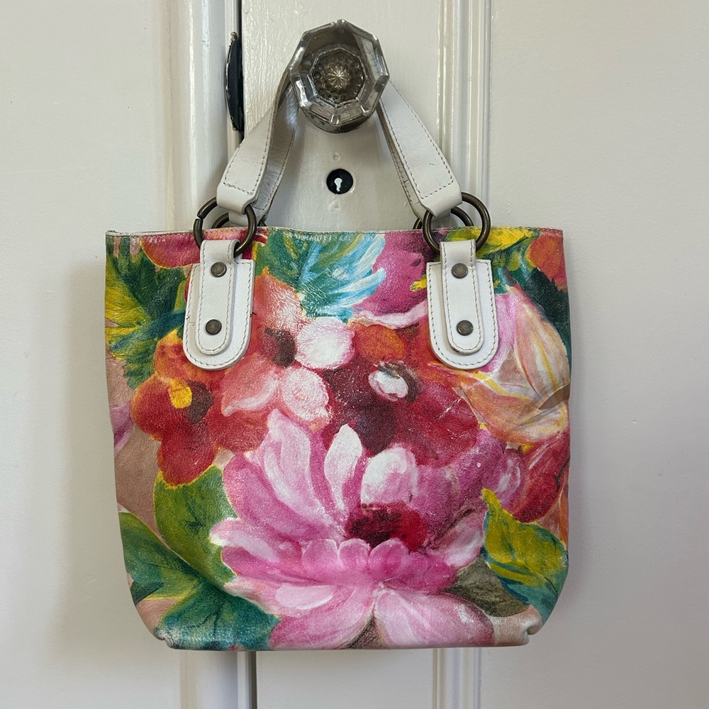 Vintage Maurizio Tauti hand painted leather bag 💐